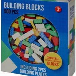 ZD Trading Bouwstenen-500 Steentjes - Building Blocks Including 2 Pcs Building Plates